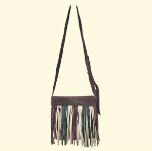 Vintage Y2K fringe suede bag, upcycled by Un de Un Québec, NOS